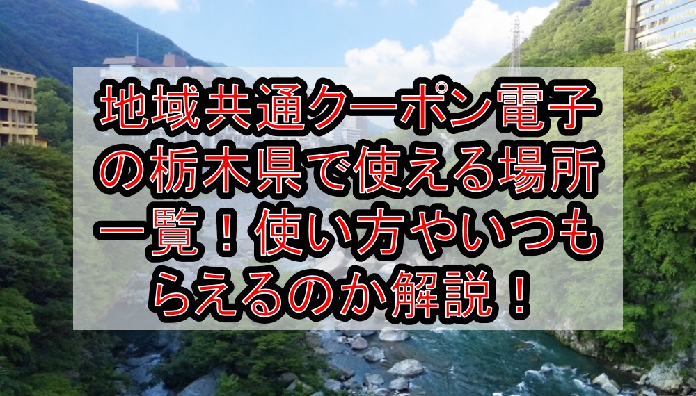 地域共通クーポン電子の栃木県(市)で使える場所・加盟店一覧!使い方やいつもらえるのか解説!