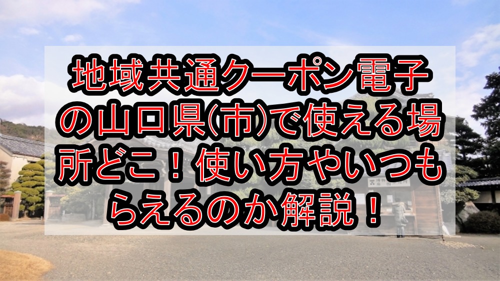 地域共通クーポン電子の山口県(市)で使える場所どこ!使い方やいつもらえるのか解説!