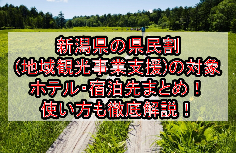 新潟県の県民割(地域観光事業支援)の対象ホテル・宿泊先まとめ！GoTo代替で使い方も徹底解説！