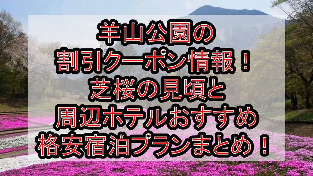 羊山公園の割引クーポン情報2024!芝桜の見頃と周辺ホテルおすすめ格安宿泊プランまとめ!