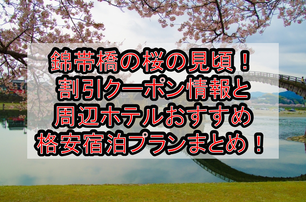 錦帯橋の桜の見頃2023！割引クーポン情報と周辺ホテルおすすめ格安宿泊プランまとめ！
