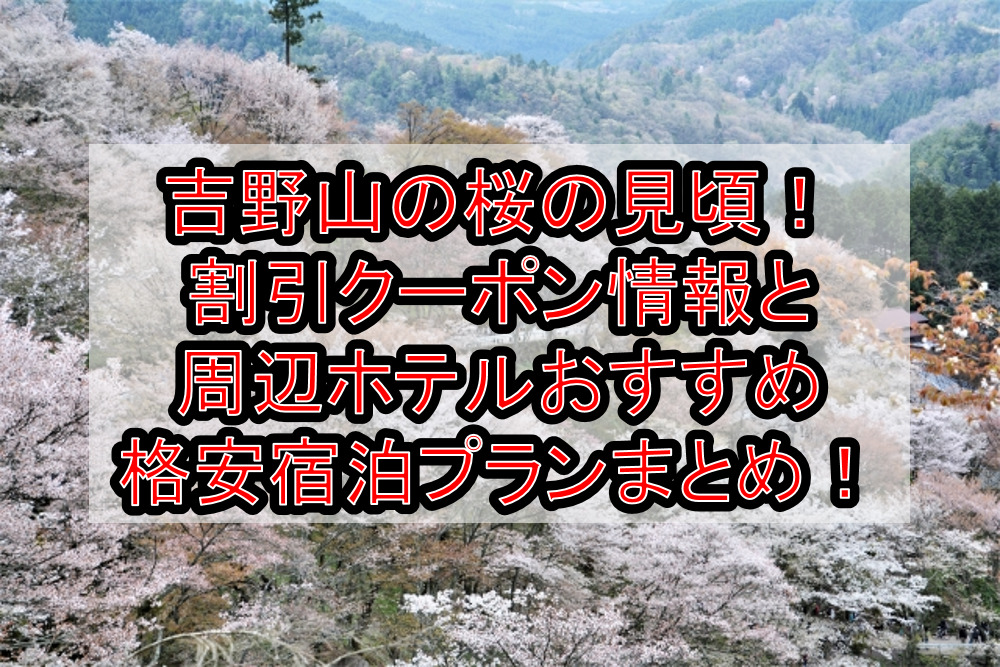 吉野山の桜の見頃2023！割引クーポン情報と周辺ホテルおすすめ格安宿泊プランまとめ！
