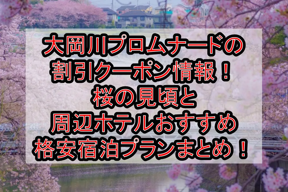 大岡川プロムナードの割引クーポン情報2023！桜の見頃と周辺ホテルおすすめ格安宿泊プランまとめ！