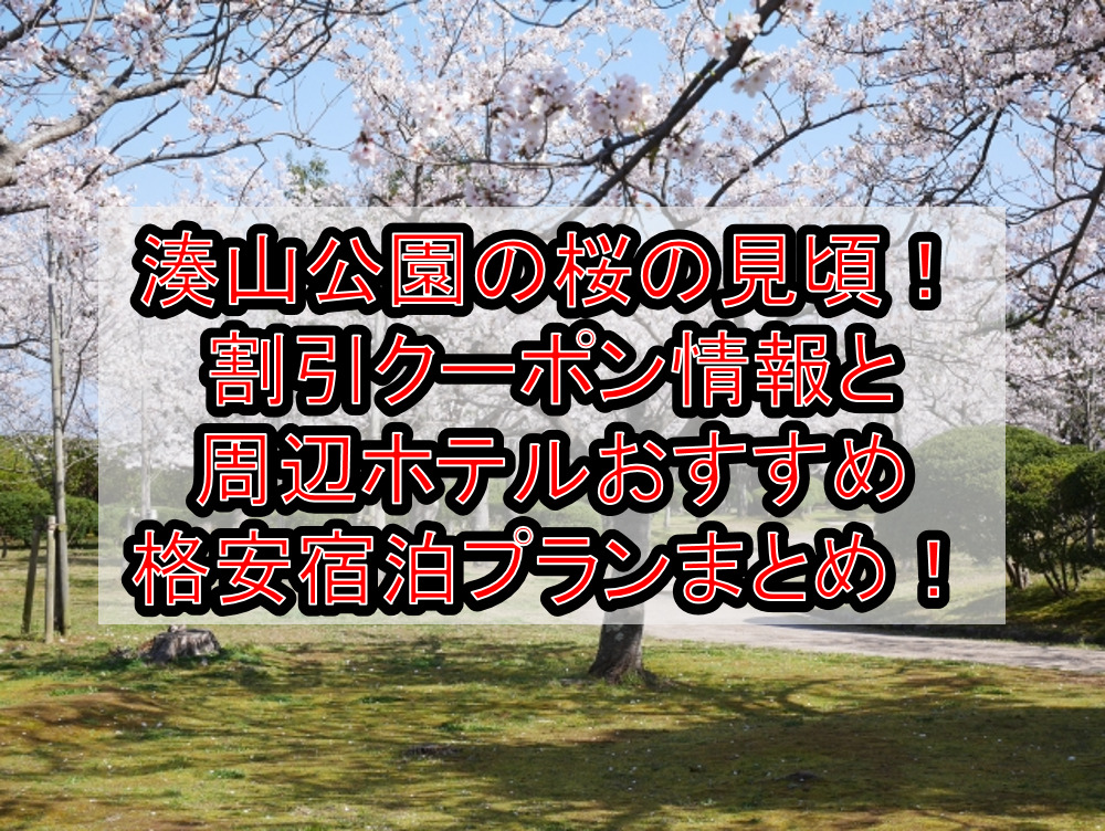 湊山公園の桜の見頃2023！割引クーポン情報と周辺ホテルおすすめ格安宿泊プランまとめ！