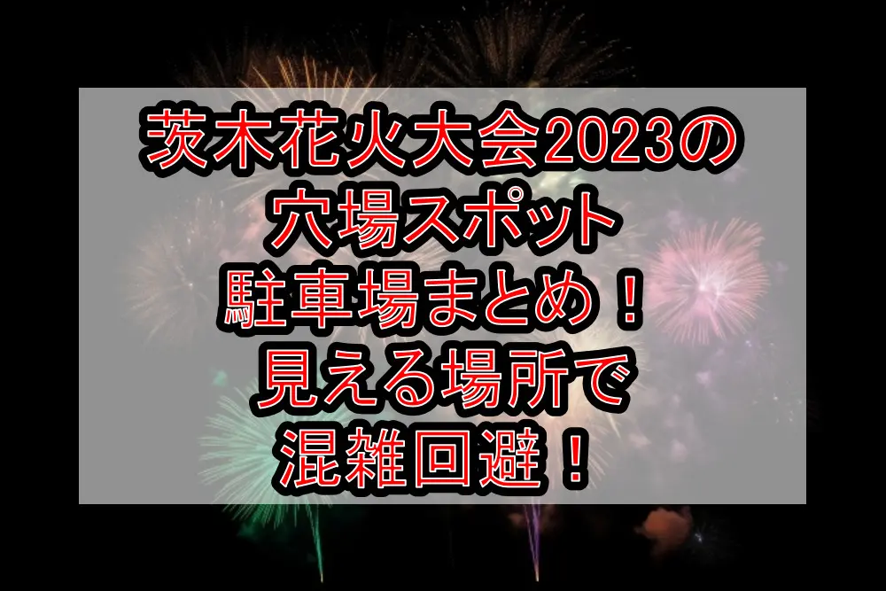茨木花火大会2023の穴場スポット･駐車場まとめ！見える場所で混雑回避！