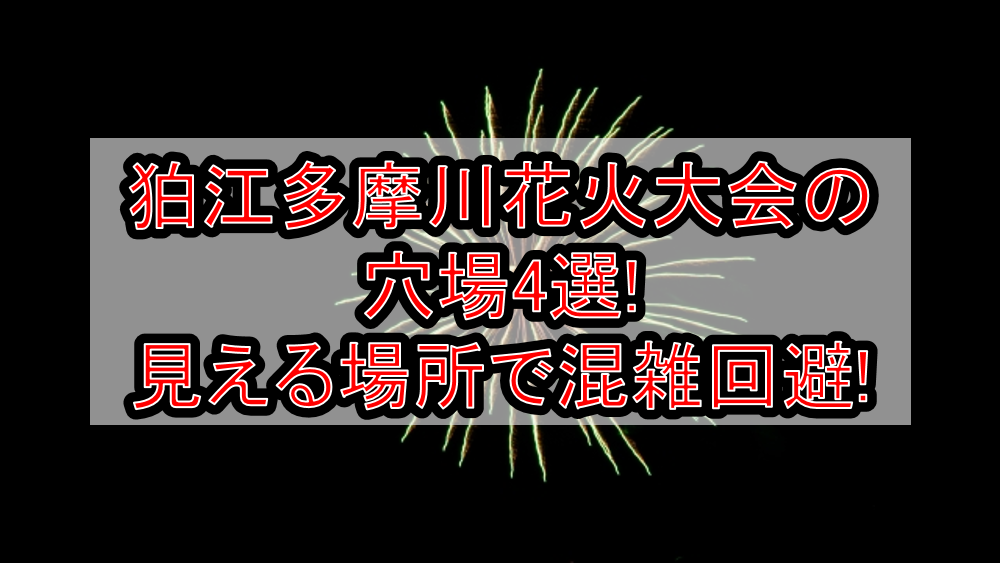 狛江多摩川花火大会2024の穴場4選!見える場所で混雑回避!