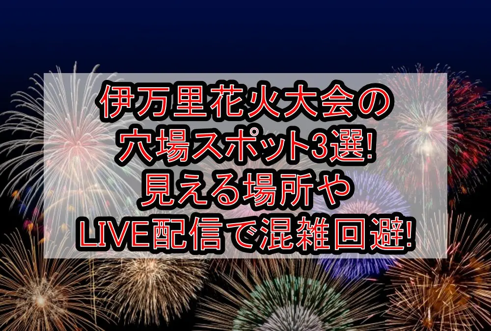 伊万里花火大会2024の穴場スポット3選!見える場所やLIVE配信で混雑回避!