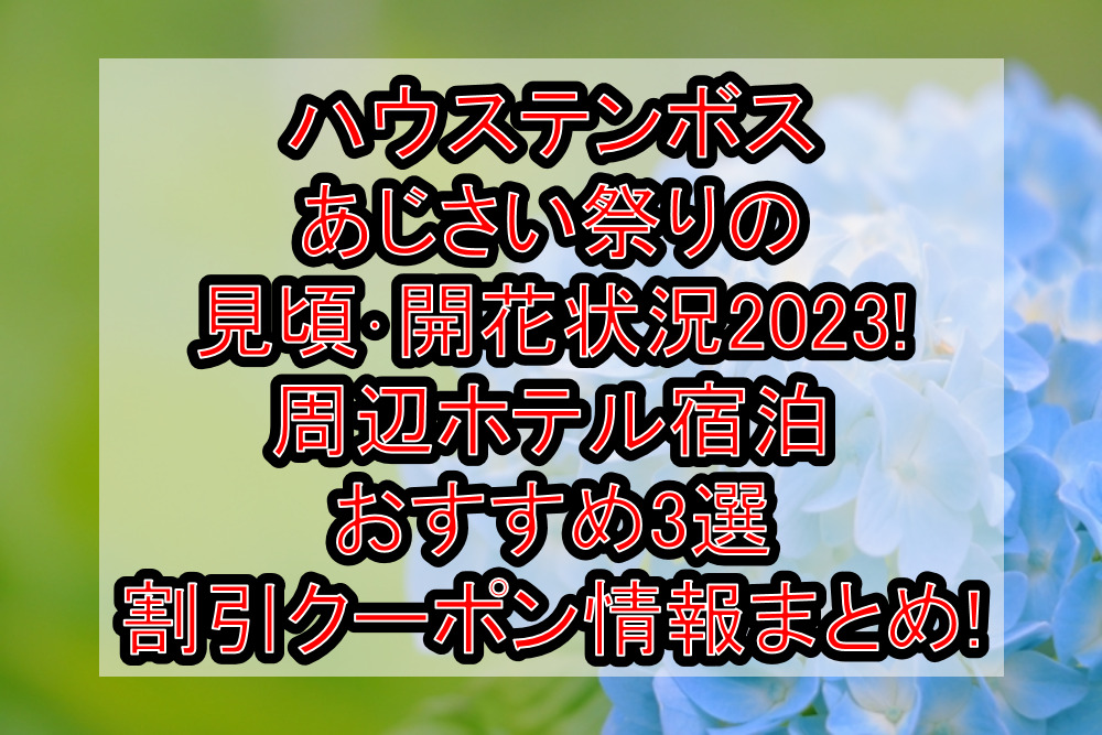 ハウステンボスあじさい祭りの見頃･開花状況2023!周辺ホテル宿泊おすすめ3選&割引クーポン情報まとめ!