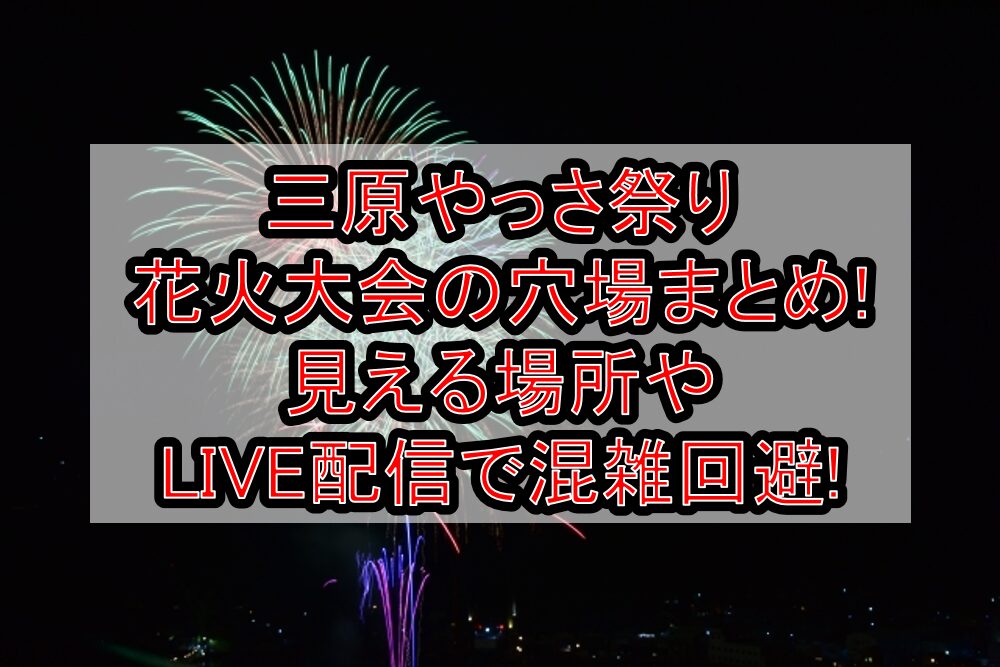 三原やっさ祭り花火大会2025の穴場まとめ!見える場所やLIVE配信で混雑回避!