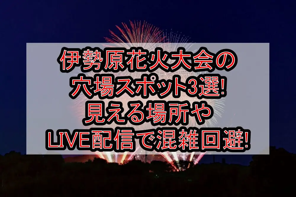 伊勢原花火大会2024の穴場スポット3選!見える場所やLIVE配信で混雑回避!