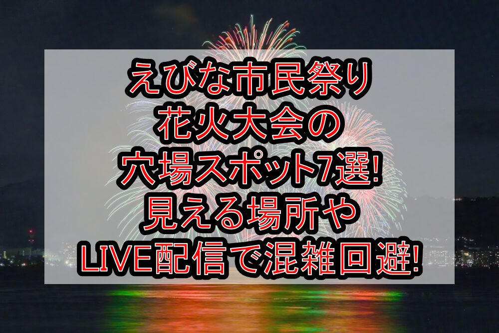 えびな市民祭り花火大会2025の穴場スポット7選!見える場所やLIVE配信で混雑回避!