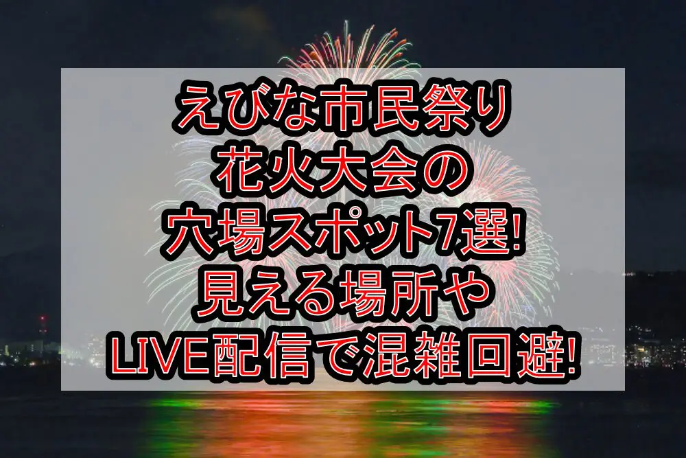 えびな市民祭り花火大会2024の穴場スポット7選!見える場所やLIVE配信で混雑回避!