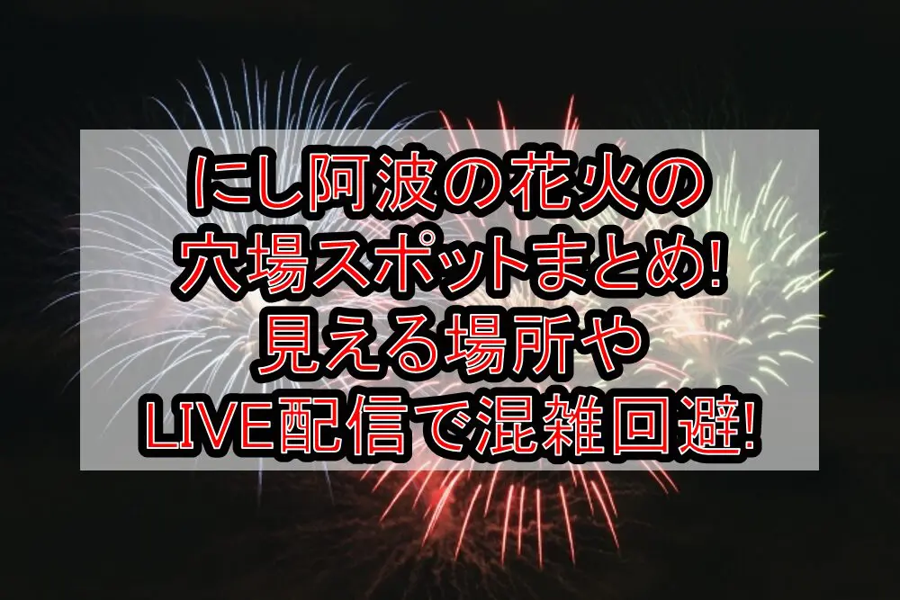 にし阿波の花火2024の穴場スポットまとめ!見える場所やLIVE配信で混雑回避!