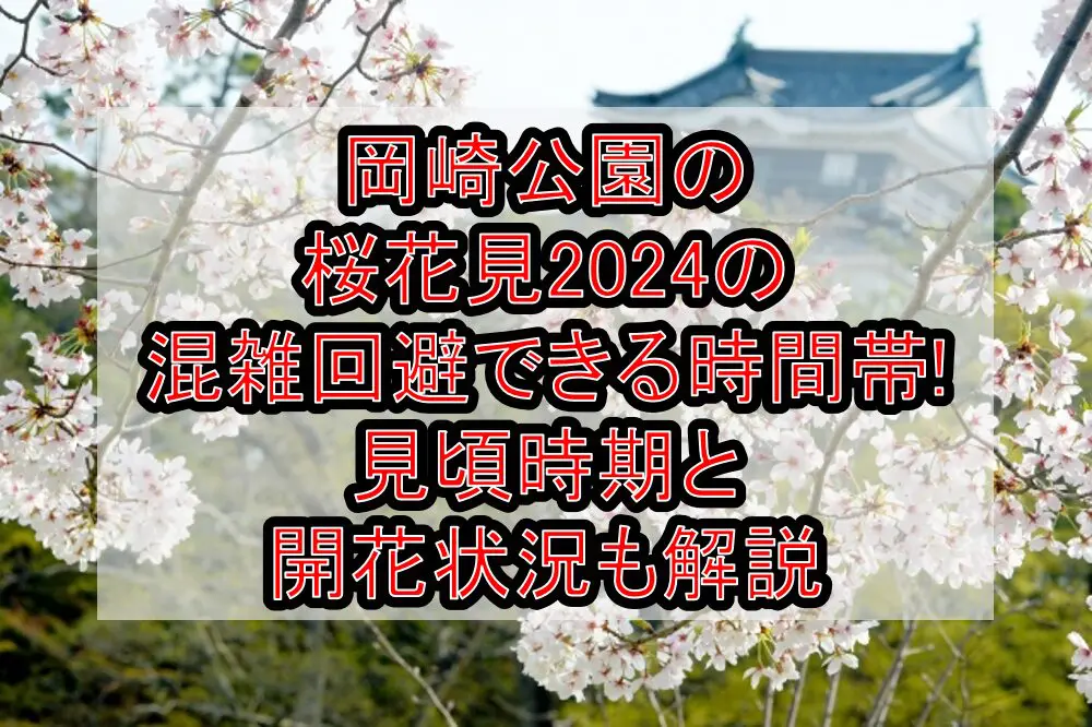 岡崎公園の桜花見2024の混雑回避できる時間帯!見頃時期と開花状況も解説