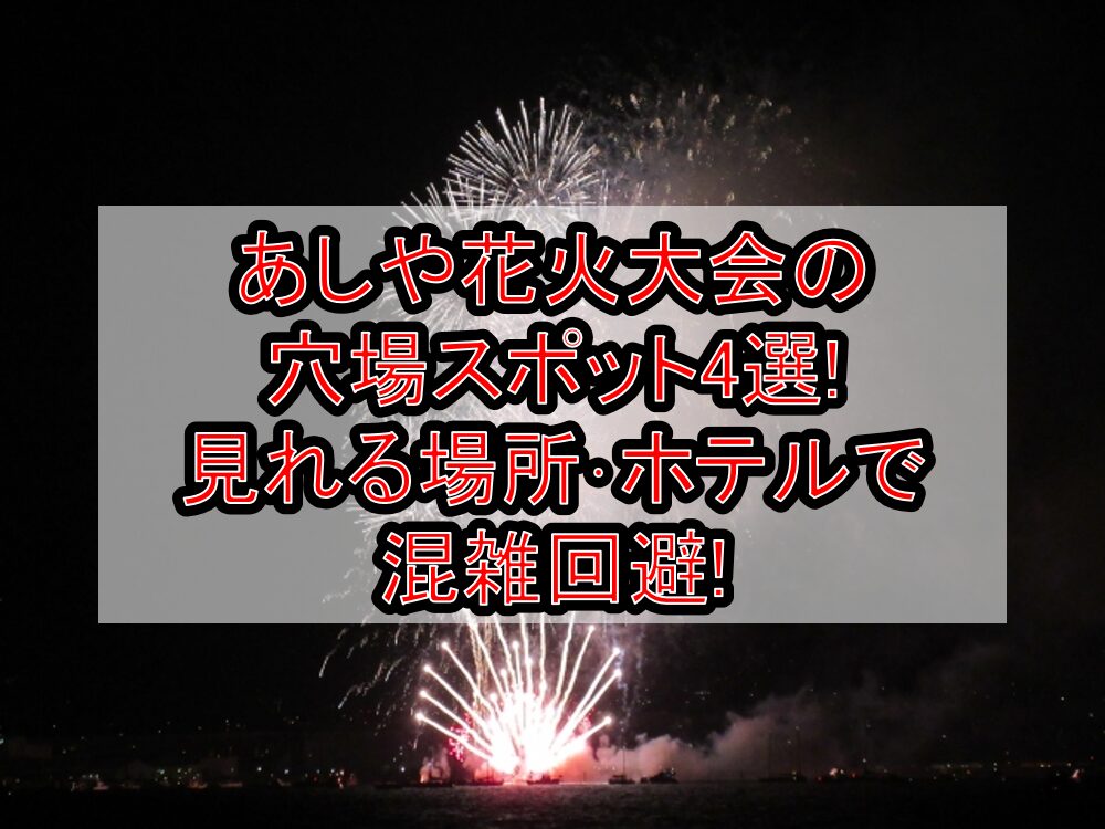 あしや花火大会2025の穴場スポット4選!見れる場所･ホテルで混雑回避!