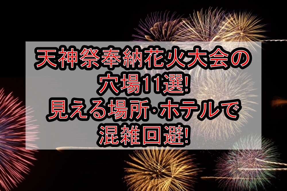 天神祭奉納花火大会2025の穴場11選!見える場所･ホテルで混雑回避!