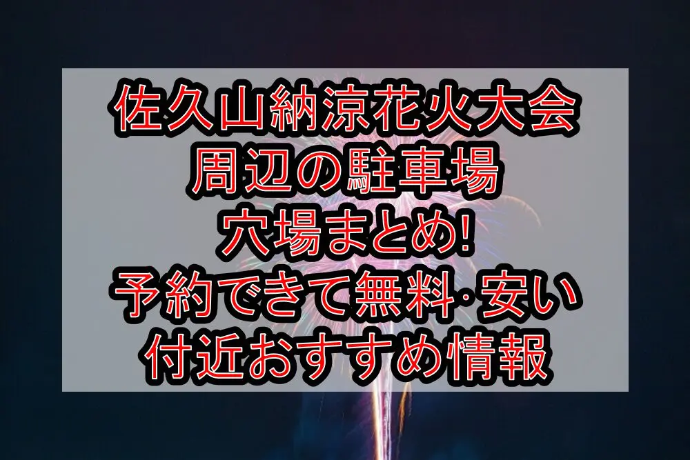 佐久山納涼花火大会周辺の駐車場穴場まとめ!予約できて無料･安い付近おすすめ情報