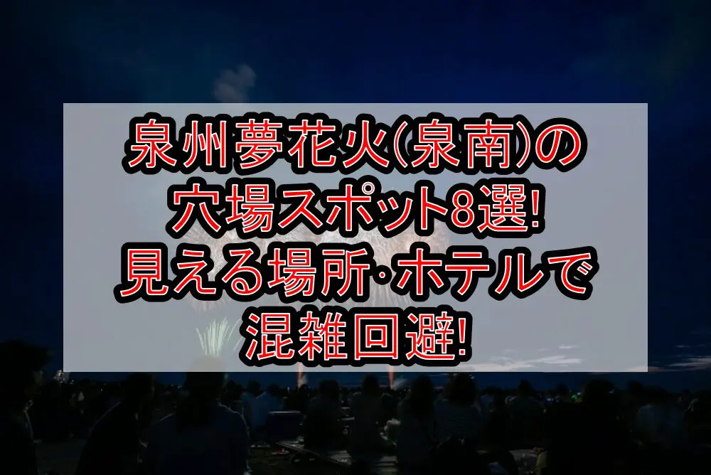 泉州夢花火(泉南)2024の穴場スポット8選!見える場所･ホテルで混雑回避!