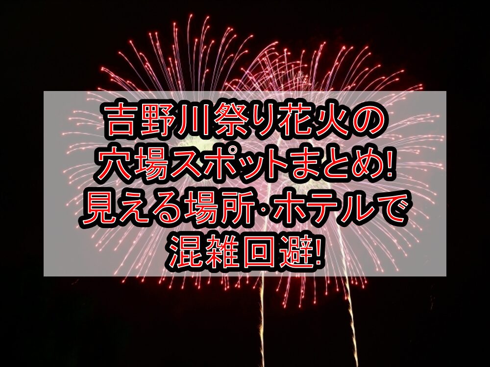 吉野川祭り花火2025の穴場スポットまとめ!見える場所･ホテルで混雑回避!