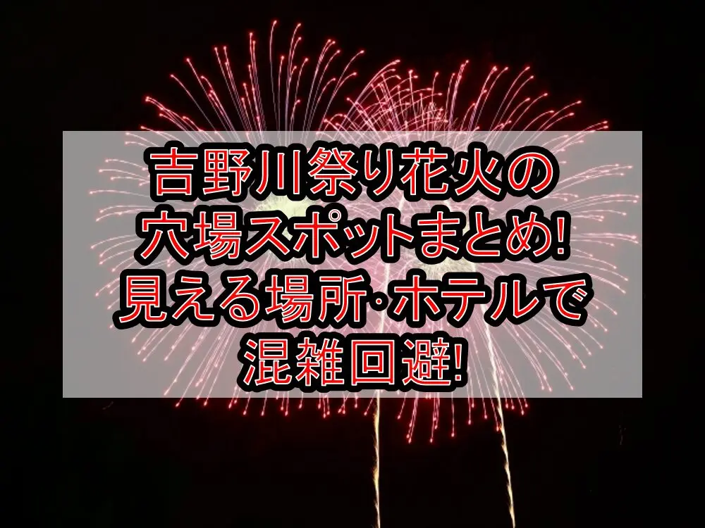 吉野川祭り花火2025の穴場スポットまとめ!見える場所・ホテルで混雑回避!